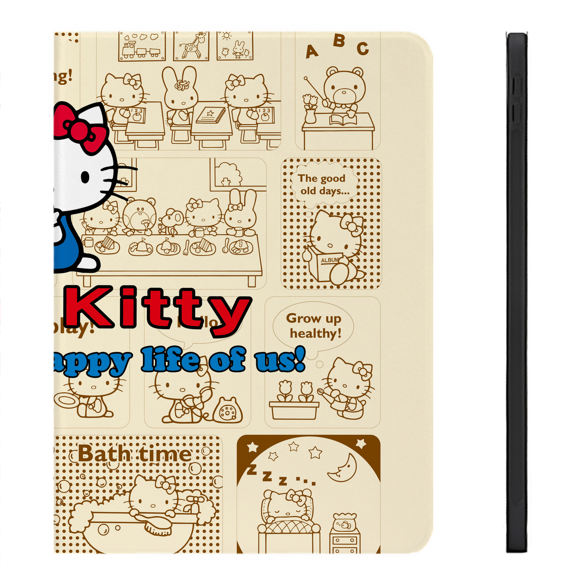 （画像用） Hello Kitty ハローキティ IPadケース ペンホルダー付き ブックスタイルデザイン